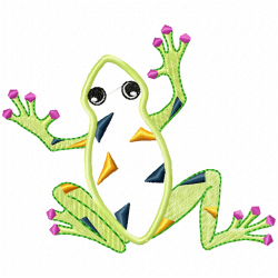 Frogs Embroidery Design 11